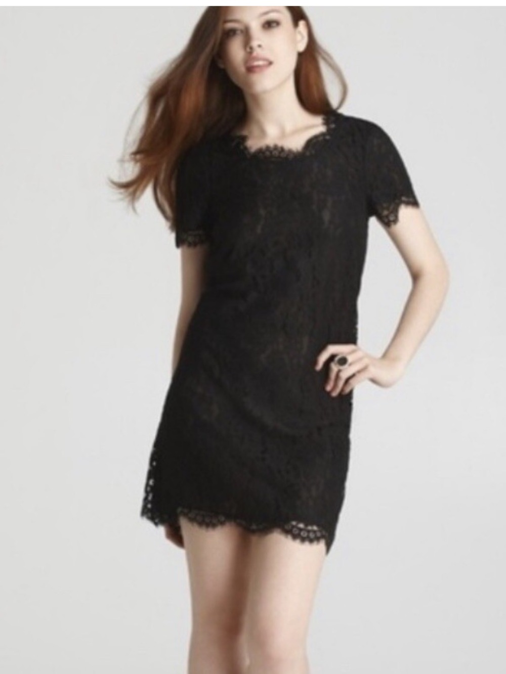 Joie Black Susina Lace Sheath Dress Size S Short Sleeve - Picture 12 of 12